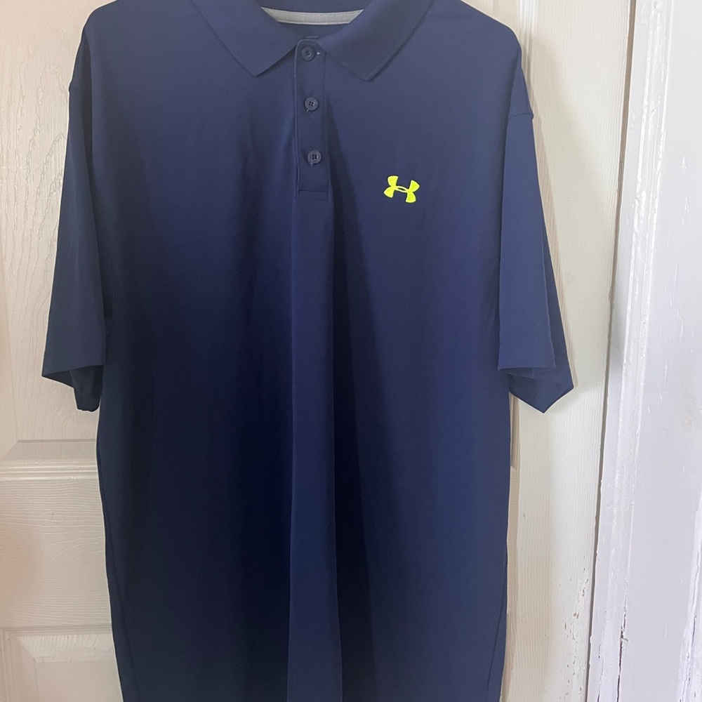 Under Armour Navy Polo with Yellow Logo